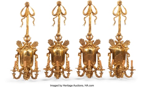 61307&colon; A Set of Four Monumental Régence-Style Gilt Woo
