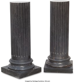 61157&colon; A Pair of Italian Neoclassical-Style Fluted Marb