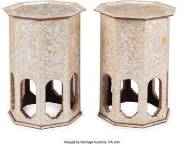 61160&colon; A Pair of Moorish Mother-of-Pearl Inlaid Octagon