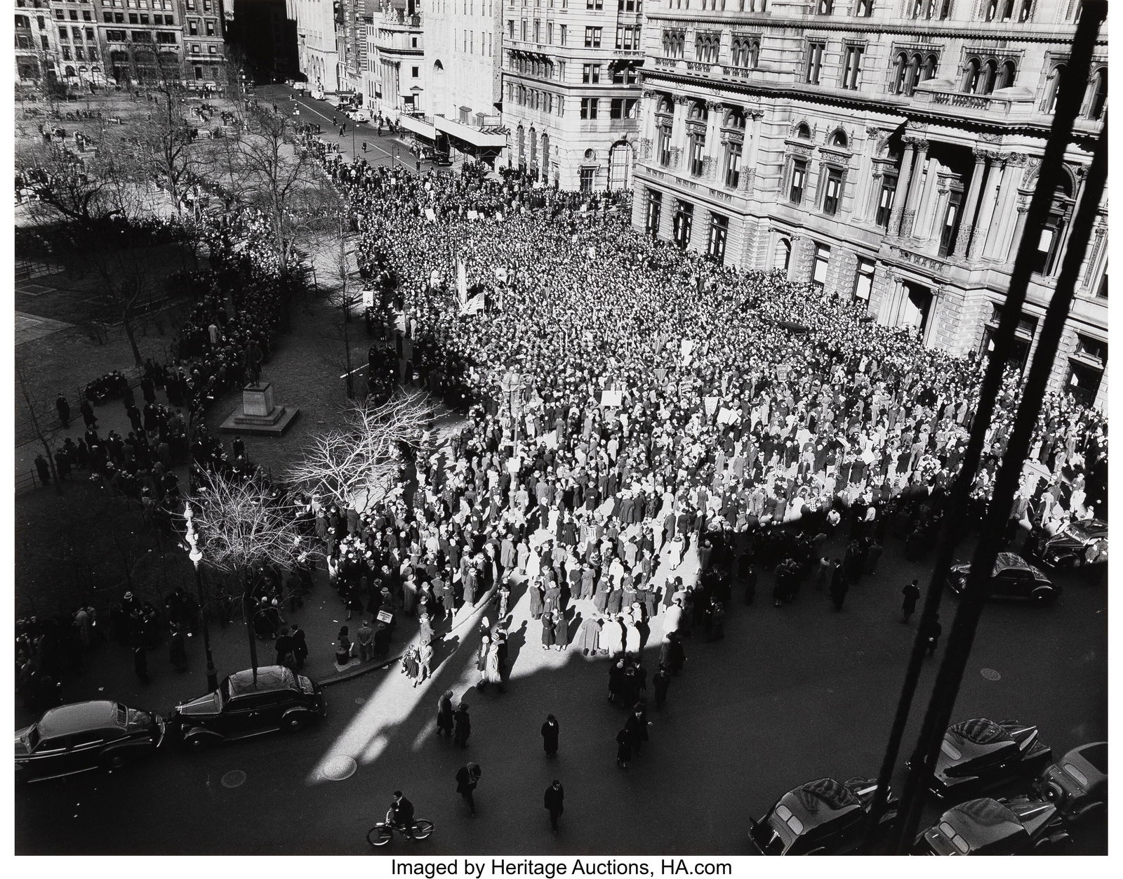Barbara Morgan (American, 1900-1992) Peace March: Barbara Morgan (American, 1900-1992) Peace March, Madison Square, New York City, 1940 Gelatin silver print, printed 1980 17-3/4 x 22-3/4 inches (45