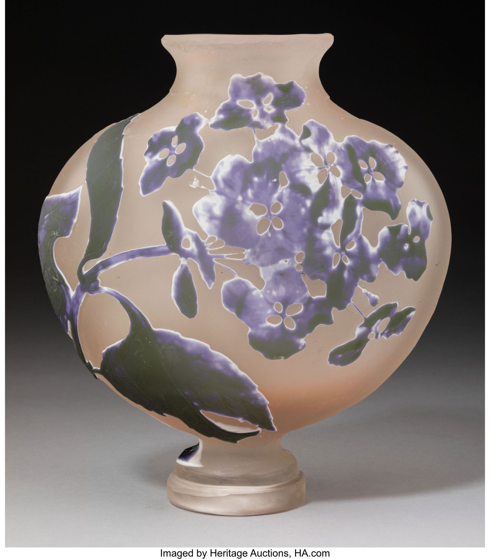 Gallé  Hydrangeas Vase, circa 1910 France Cameo (1 of 3)