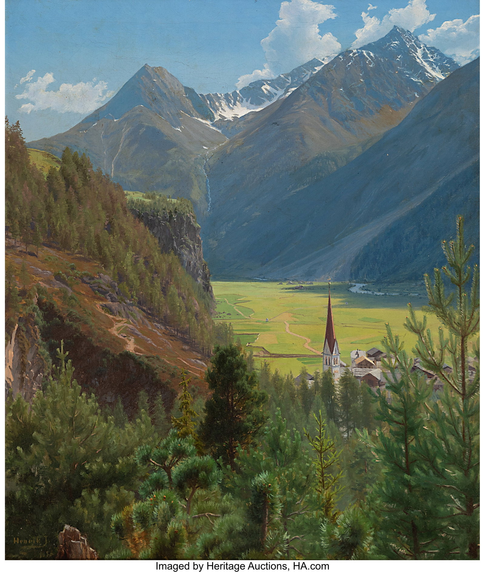 Henrik Gamst Jespersen (Danish, 1853-1936) På v: Henrik Gamst Jespersen (Danish, 1853-1936) På vejen (On the road) Oil on canvas 21 x 17-3/4 inches (53.3 x 45.1 cm) Signed lower left: