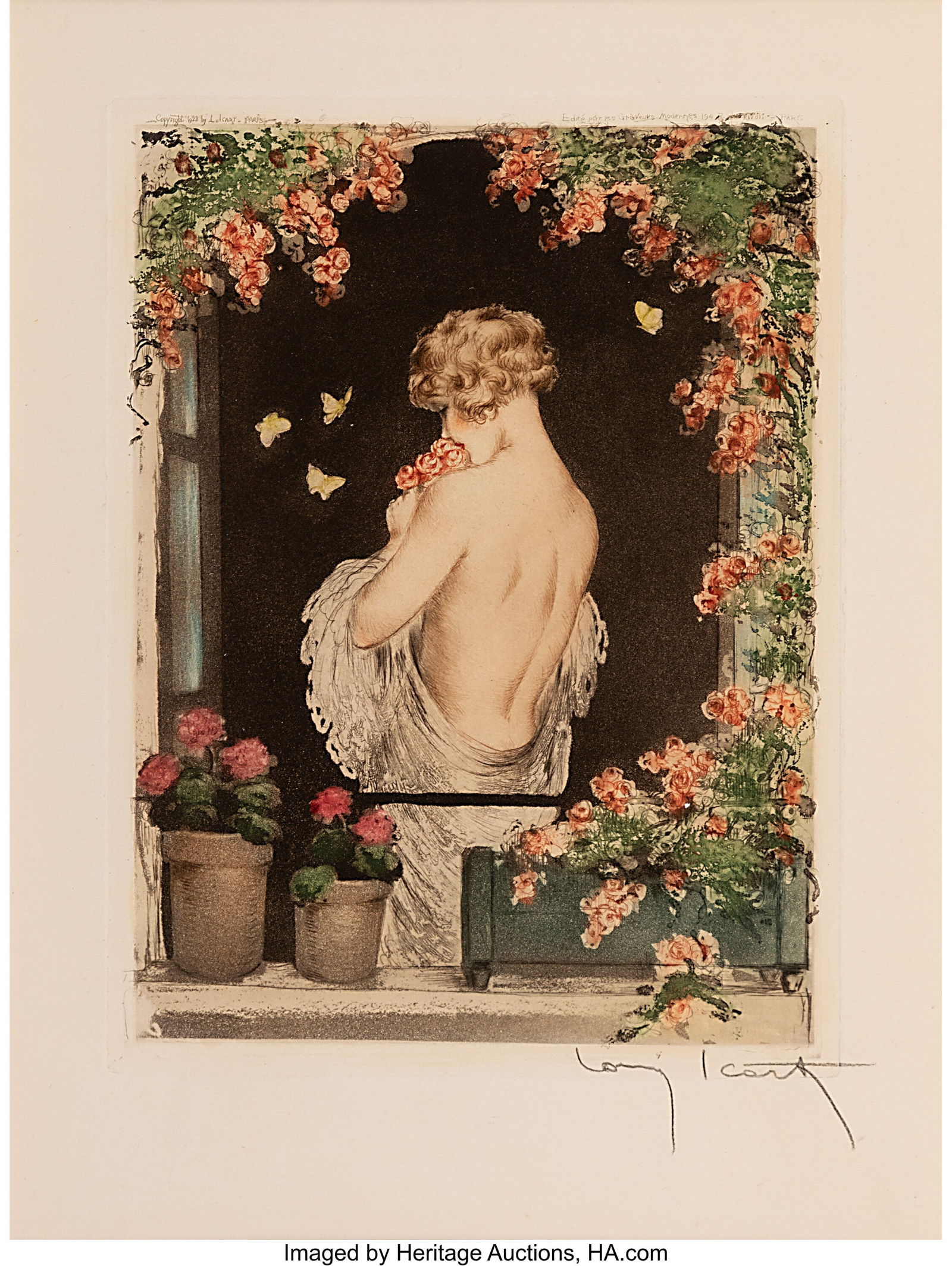 Louis Icart (French, 1888-1950) Summer, from The (1 of 2)