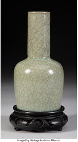 78052&colon; A Chinese Longquan Celadon Crackle Glazed Mallet