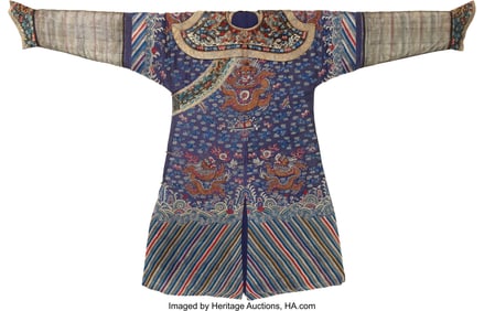 78109&colon; A Chinese Embroidered Dragon Sumer Robe&comma; Late Qi