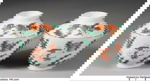 78068&colon; A Pair of Chinese Famille Verte Tea Bowls with C