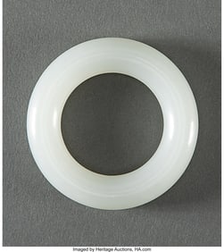 78030&colon; A Chinese Carved White Jade Children's Bangle 0-