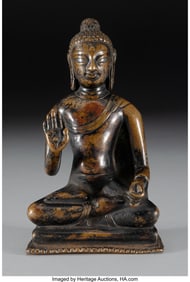 78123&colon; A Kashmir Bronze Ratnasambhava with Silver Eyes&comma;