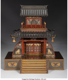 78129&colon; A Japanese Partial Gilt Pagoda-Form Koro with St