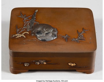 78133&colon; A Japanese Mixed-Metal Covered Box Marks&colon; two-ch