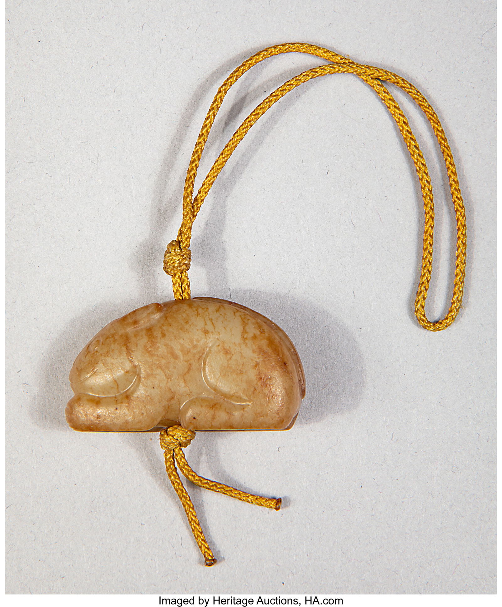 A Chinese Carved Jade Figure of Rabbit 0-7/8 x 1: A Chinese Carved Jade Figure of Rabbit 0-7/8 x 1-1/2 x 0-5/8 inches (2.2 x 3.8 x 1.6 cm) (work) HID03101062020 © 2024 Heritage Auctions |