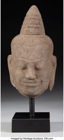 78252&colon; A Cambodian Buddha Head 15 x 6 x 6 inches &lpar;38&period;1 