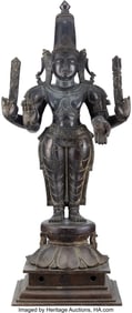 78242&colon; An Indian Bronze Standing Indra&comma; late 19th centu