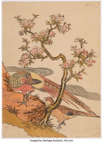 78184&colon; Isoda Kory&umacr;sai &lpar;Japanese&comma; 1735-1810&rpar; Two Pheasa