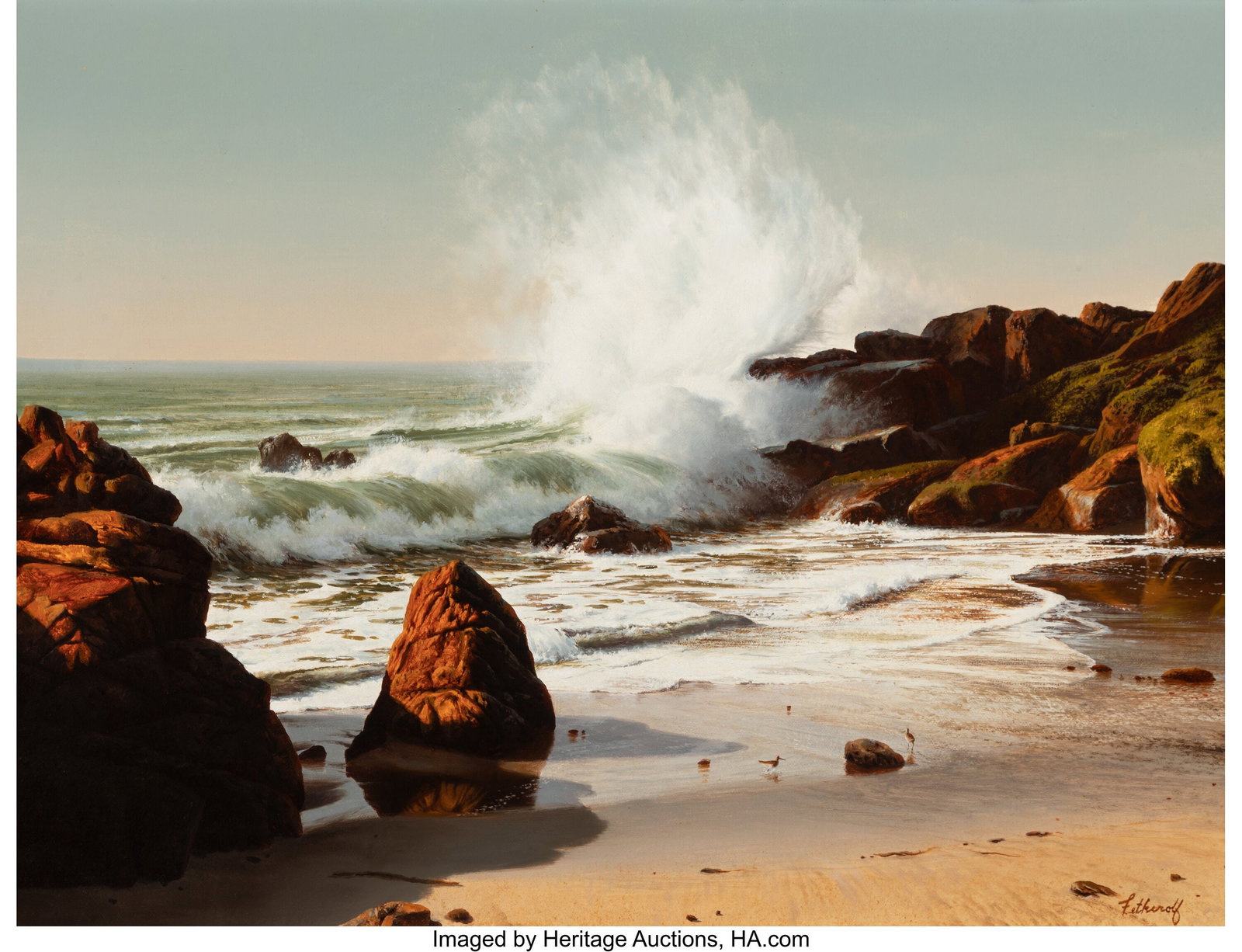 James Fetherolf (American, 1925-1994) Summer Sur: James Fetherolf (American, 1925-1994) Summer Surf Oil on canvas 18 x 24 inches (45.7 x 61.0 cm) Signed lower right: Fetherolf Titled on the stretcher bar&