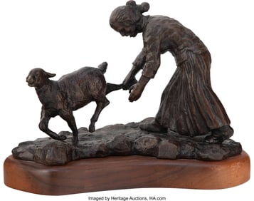 46120&colon; Lincoln Fox &lpar;American&comma; b&period; 1942&rpar; Girl with Lamb&comma; 