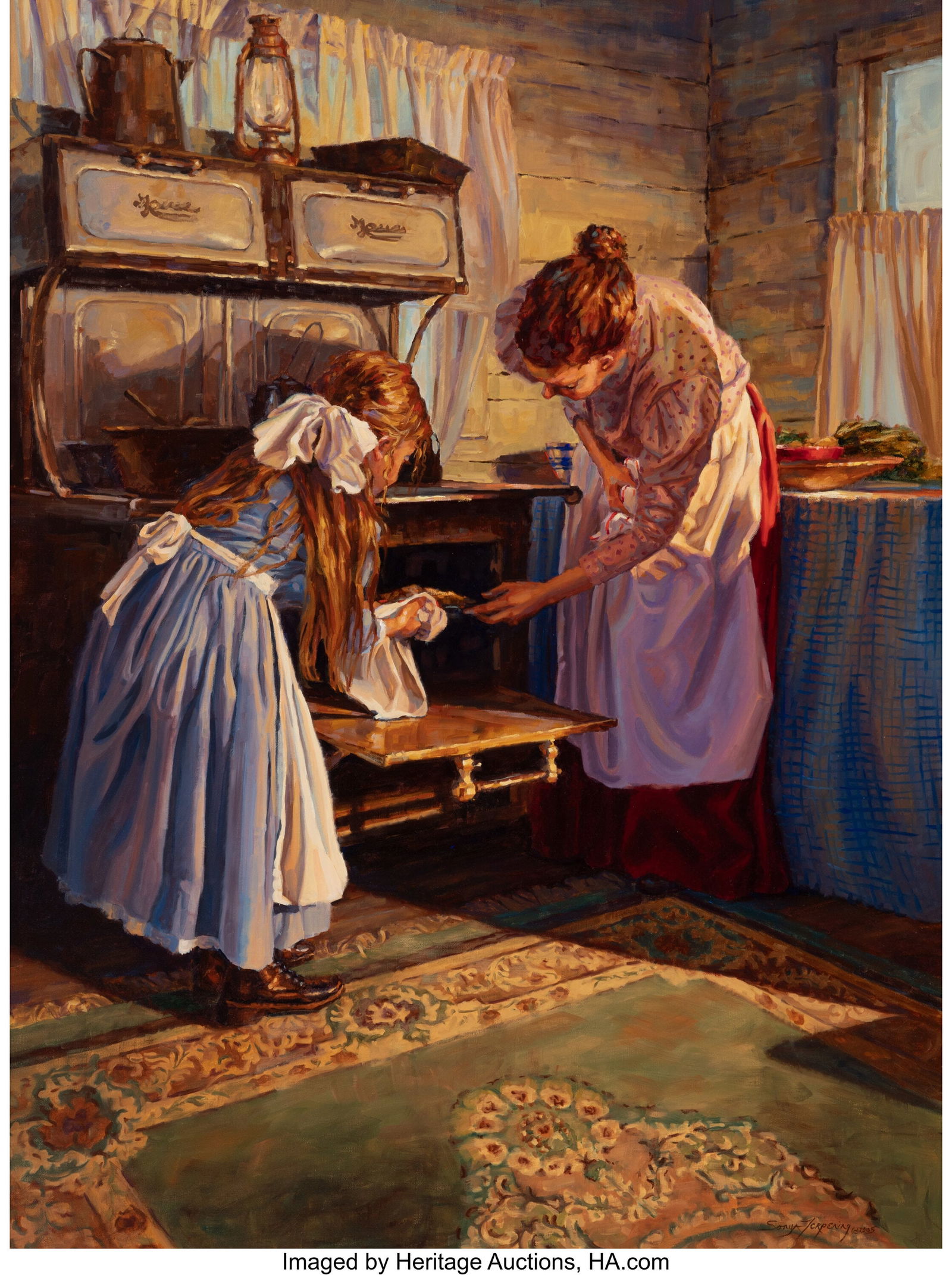 Sonya Terpening (American, b. 1953) First Pie, 2: Sonya Terpening (American, b. 1953) First Pie, 2005 Oil on canvas 40 x 30 inches (101.6 x 76.2 cm) Signed and dated lower right: Sonya Terpen