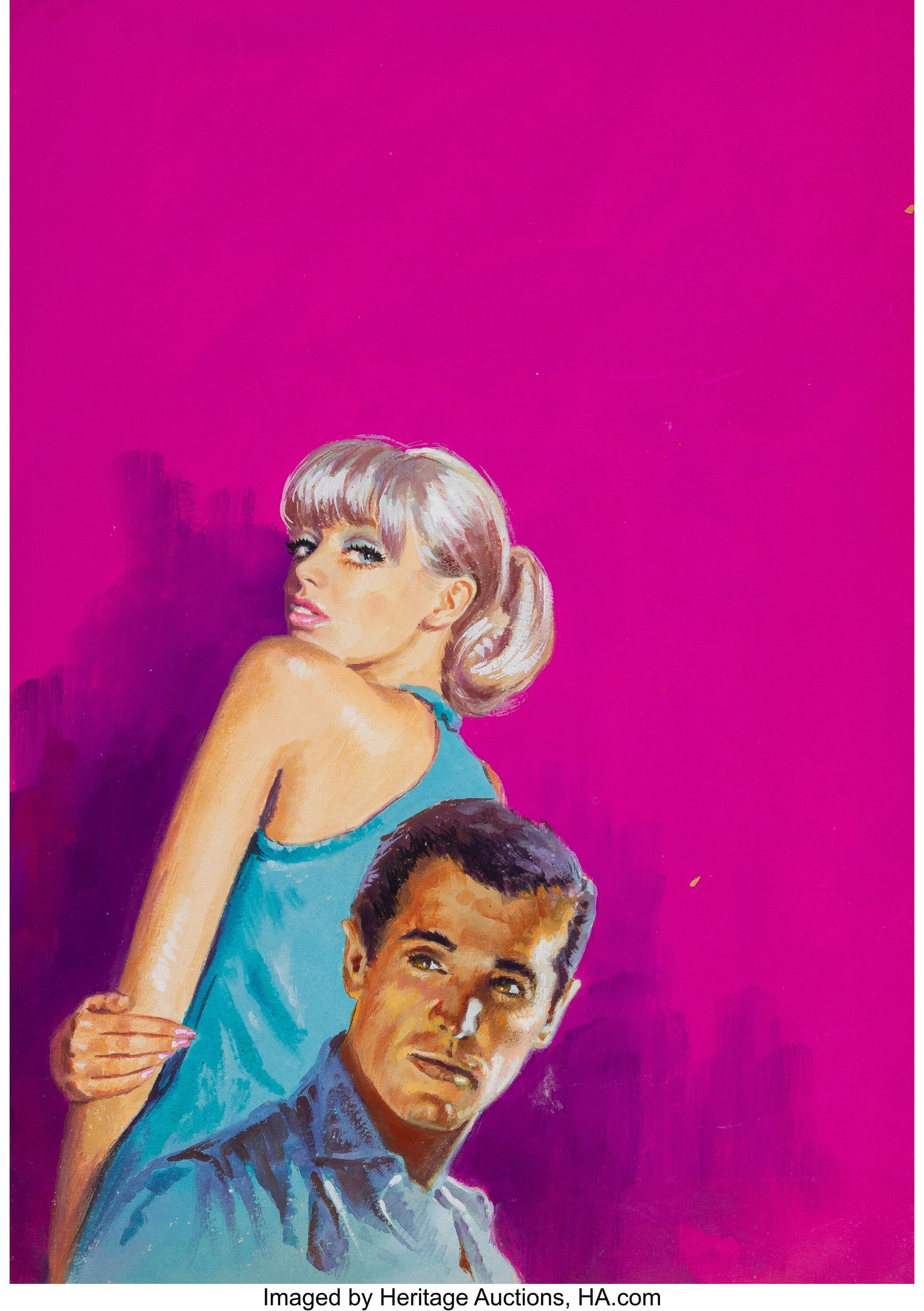 Samuel John Peffer (British, 1921-2014) Lover's : Samuel John Peffer (British, 1921-2014) Lover's Fate paperback cover, 1966 Gouache on board 14-1/2 x 10 inches (36.8 x 25.4 cm) (image) Not 