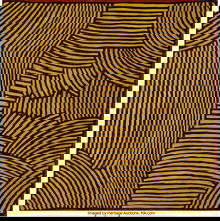 Gloria Petyarre (1945-2021) Untitled (Awelye-yel: Gloria Petyarre (1945-2021) Untitled (Awelye-yellow), 1995 Acrylic on polyester 72 x 72 inches (182.9 x 182.9 cm) Important Australian Art from The Co