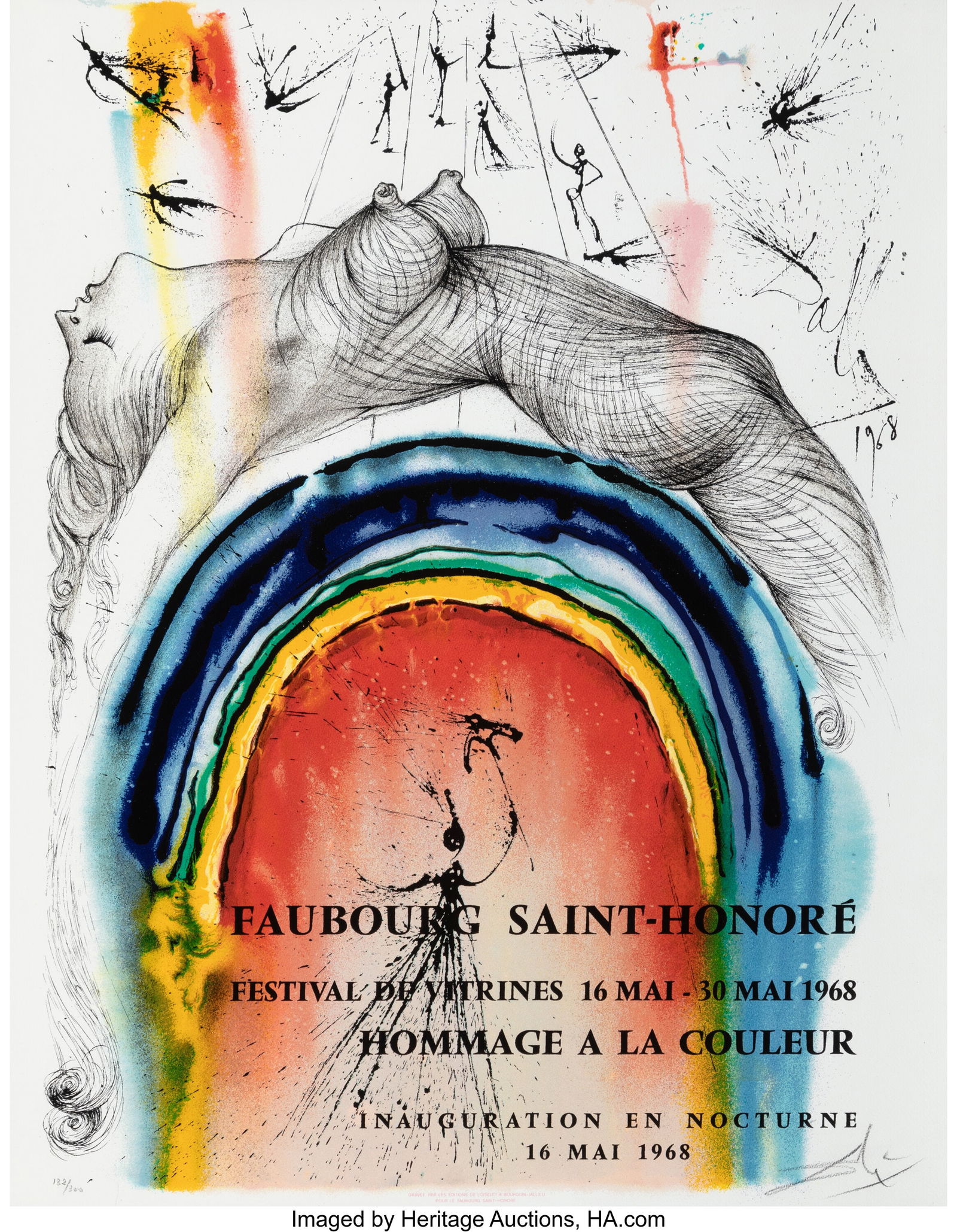 40001: Salvador Dalí (1904-1989). Faubourg Saint Honoré, 1968.