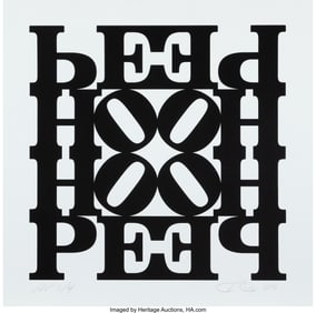 40060: Robert Indiana (1928-2018) HOPE Wall (Black and