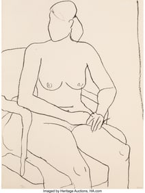 40046: Richard Diebenkorn (1922-1993) Seated Nude, 1965