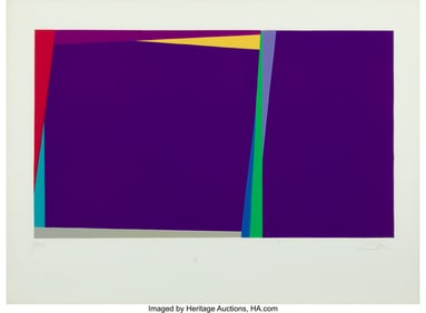 40066: Larry Zox (1936-2006) Untitled, 1971 Linocut in