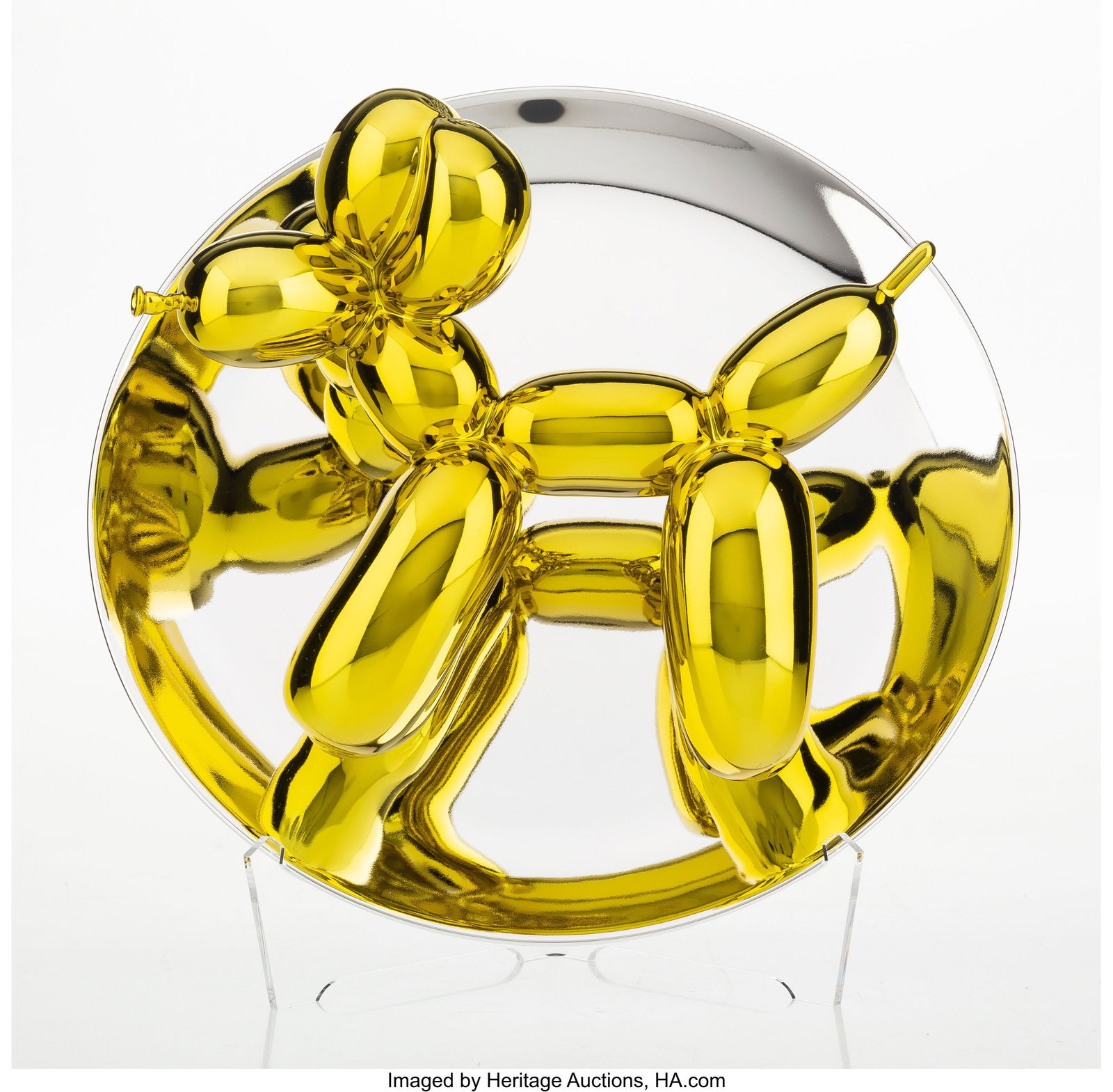 Jeff Koons (b. 1954) Balloon Dog (Yellow), 2015: Jeff Koons (b. 1954) Balloon Dog (Yellow), 2015 Metalized porcelain 10-1/2 x 10-1/2 inches (26.7 x 26.7 cm) Ed. 918/2300 Sta