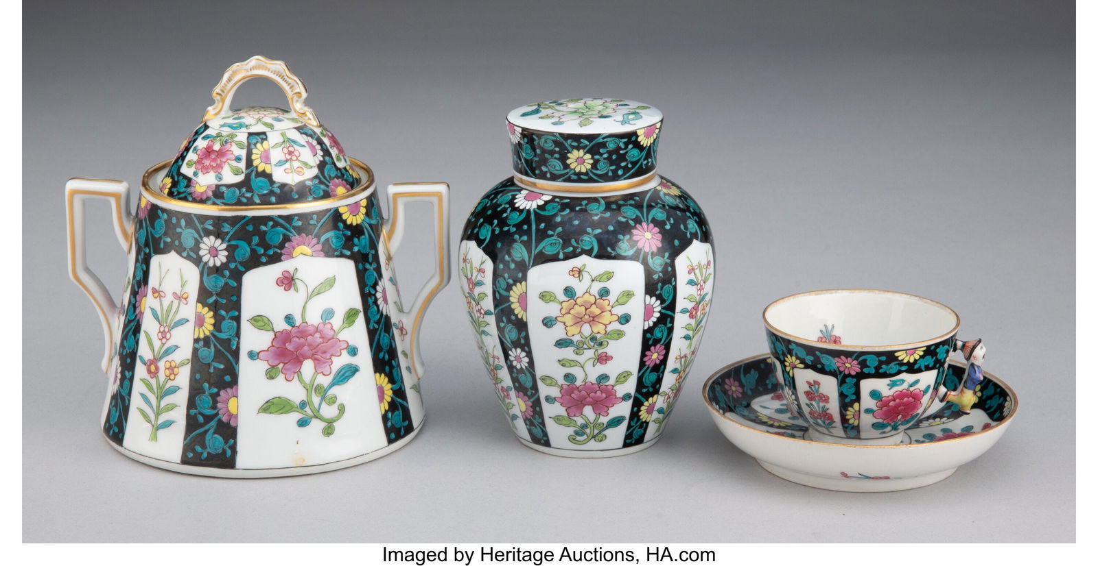 A Group of Four Herend Black Dynasty Pattern Por (1 of 3)