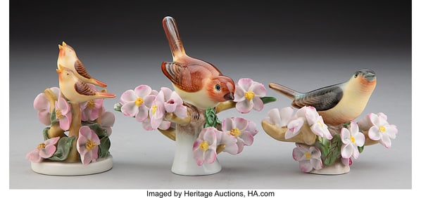 29045&colon; A Group of Three Herend Porcelain Bird Figures&comma; 