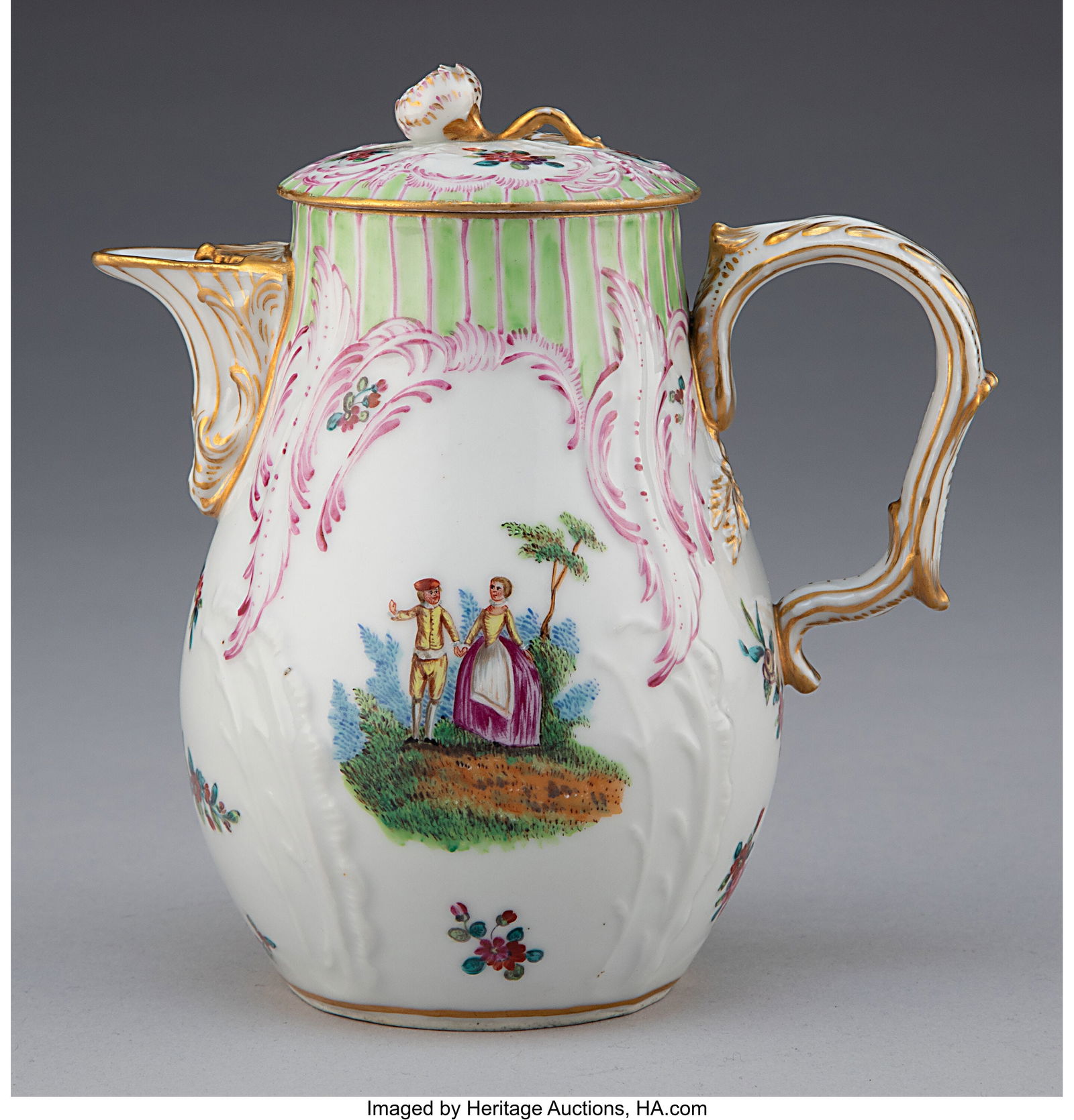 A Herend Partial Gilt Porcelain Covered Milk Jug (1 of 3)