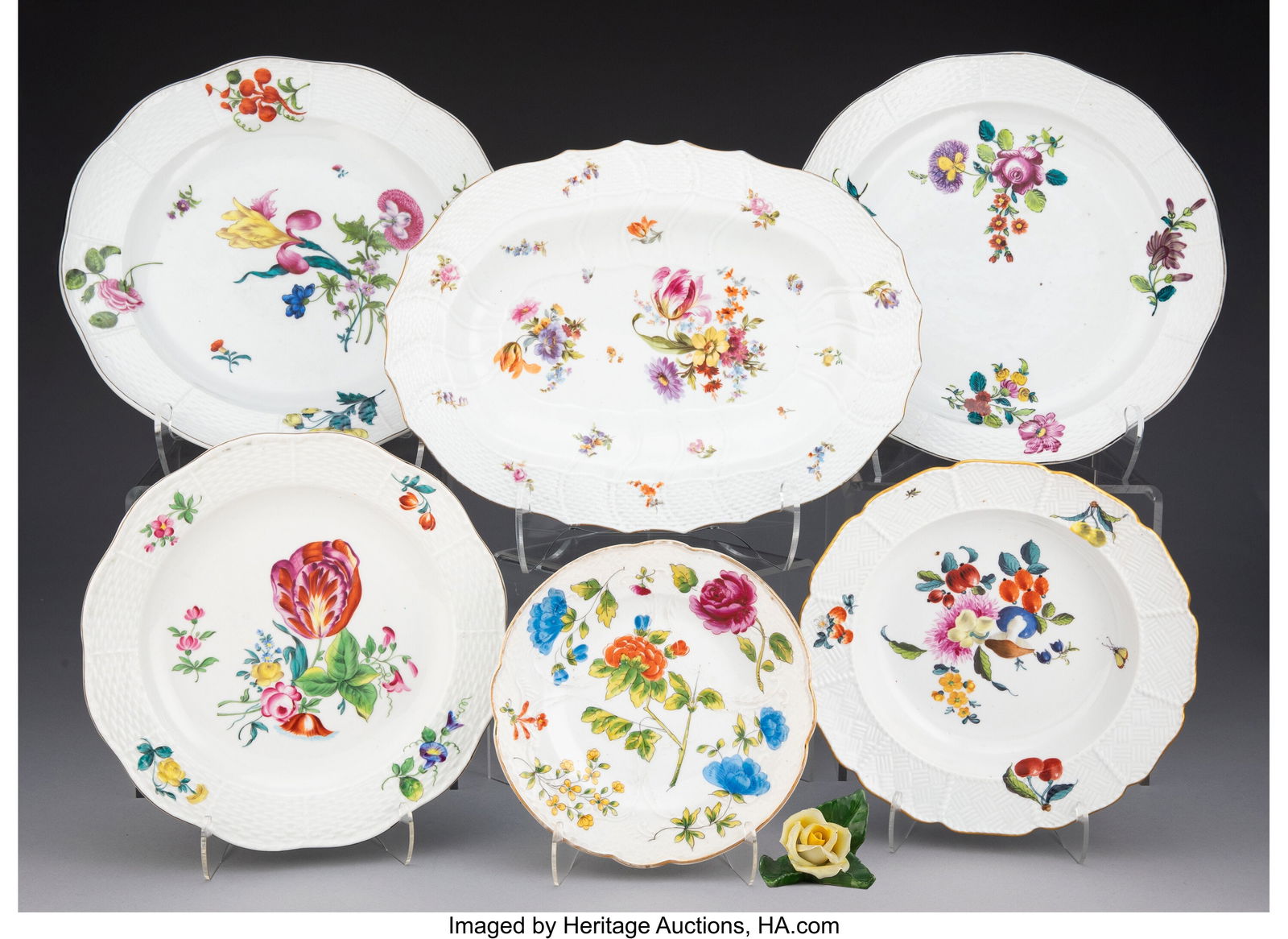 29001&colon; A Thirty-Piece Floral Herend Porcelain Partial S