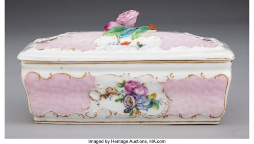 29027&colon; A Herend Floral Pattern Covered Porcelain Box&comma; 1