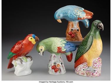 29052&colon; A Group of Four Herend Partial Gilt Porcelain Pa