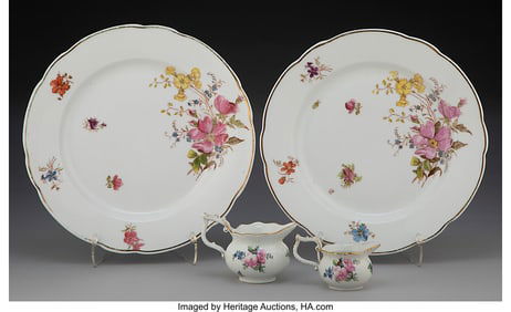 29004&colon; A Group of Four Herend Partial Gilt Porcelain Fl