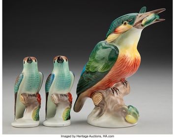 29053&colon; A Group of Three Herend Porcelain Bird Figures&comma; 