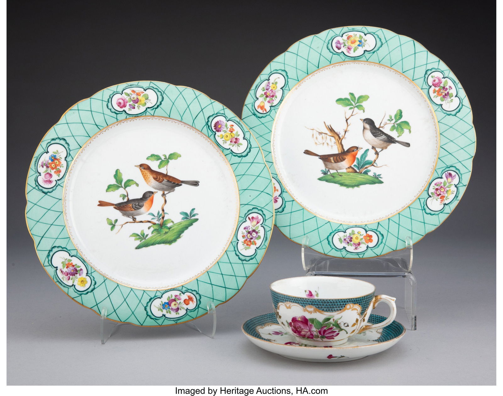 Four Herend Porcelain Table Articles, 19th centu (1 of 4)