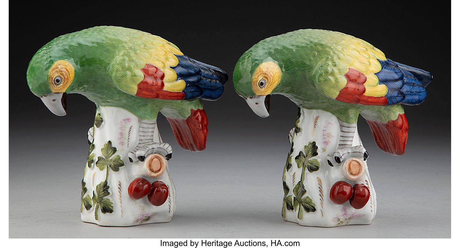 A Pair of Herend Porcelain Parrot Figures, 1900- (1 of 3)