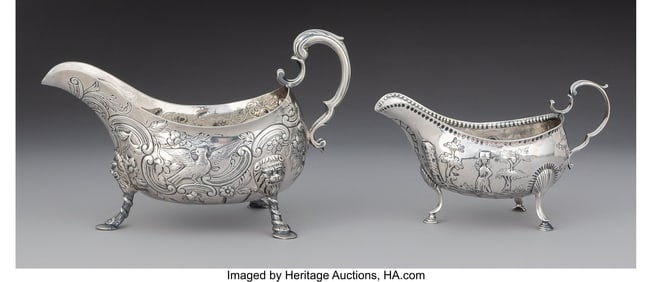 29057&colon; Two Irish Silver Sauce Boats&comma; Dublin&comma; late 18th 