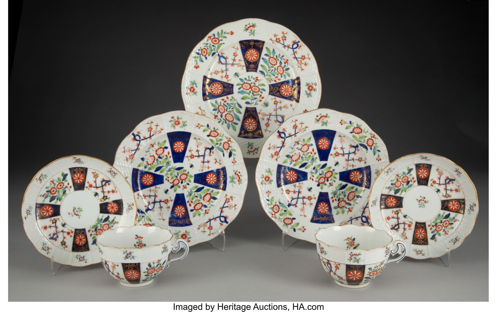 A Seven-Piece Herend Imari Pattern Porcelain Tea (1 of 3)