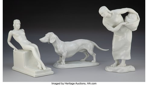 29077&colon; A Group of Three Herend Porcelain Figures&comma; late 