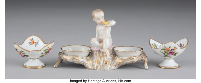 29098&colon; A Group of Three Herend Partial Gilt Porcelain O