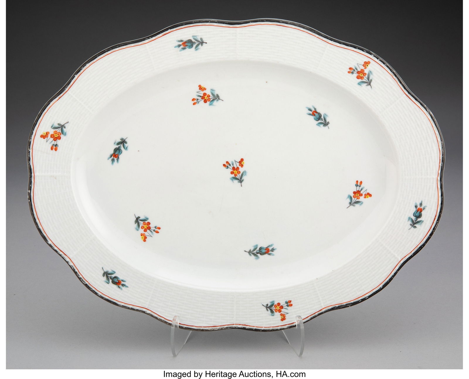 A Herend Floral Porcelain Platter, circa 1920 Ma (1 of 3)