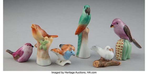 29101&colon; A Group of Six Herend Porcelain Bird Figures&comma; 19