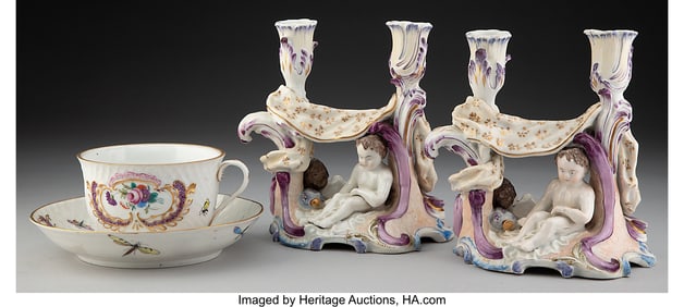 29081&colon; Four Herend Porcelain Table Articles&comma; circa 1880