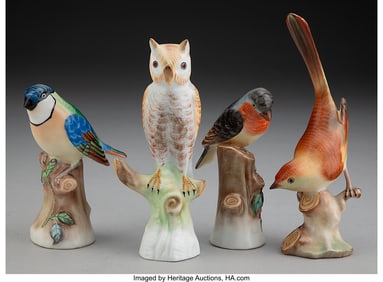 29102&colon; A Group of Four Herend Porcelain Bird Figurines&comma;