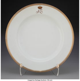 29075&colon; A Large Herend Partial Gilt Porcelain Platter&comma; e