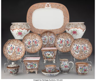 29106&colon; A Group of Herend Cubash Pattern Porcelain Table