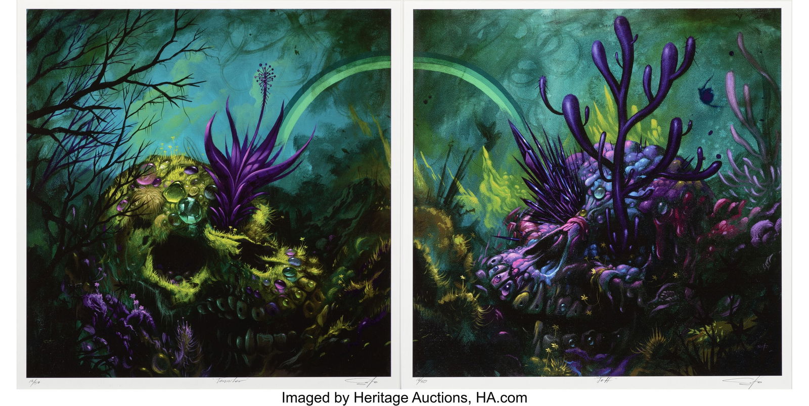 Jeff Soto (b. 1975) Two Skulls (Jennifer and Jef: Jeff Soto (b. 1975) Two Skulls (Jennifer and Jeff), diptych, 2011 Giclée print in colors on Archival paper 16 x 16 inches (40.6 x 40.6