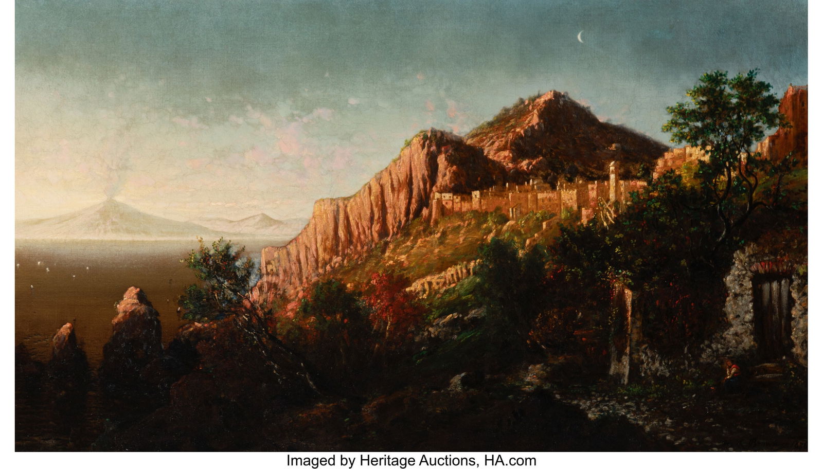 George Loring Brown (American, 1814-1889) Near S: George Loring Brown (American, 1814-1889) Near Sunset, A View of Capri, 1876-7 Oil on canvas 28 x 48 inches (71.1 x 121.9 cm) Signed and dated lower